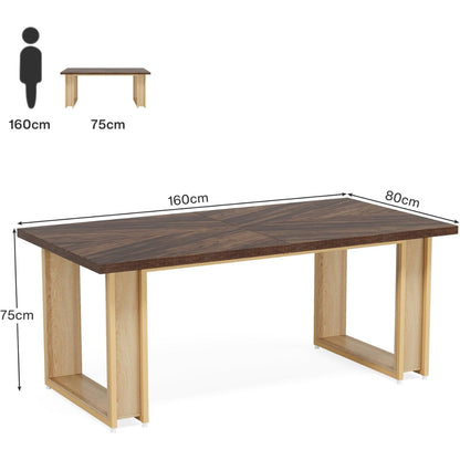 Bureau – Werktafel – Computerbureau – Schrijftafel – Thuiswerkplek – 160 cm Groot – Stevig Metalen Sledestijl Frame
