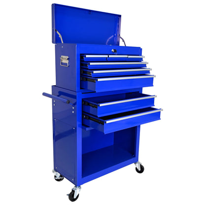 Gereedschapskist – Werkplaatskast – Tool Chest – Gereedschapskast – Metaalkist – 8 Laden – RVS Stalen Constructie – Mobiel Met 4 Wielen – Slot En Afneembare Toolbox