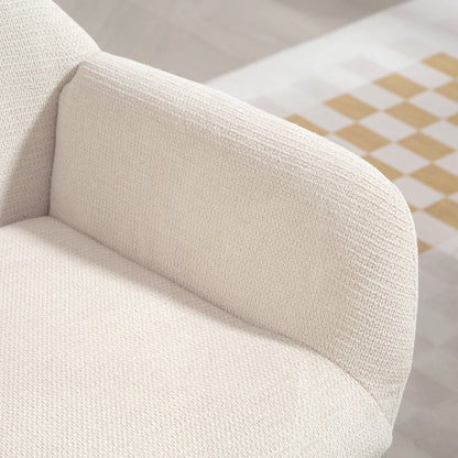Fauteuil – Lounge Chair – Leunstoel – Wingback Stoel – Creme – Hoge Rugleuning – Stevige Stalen Poten