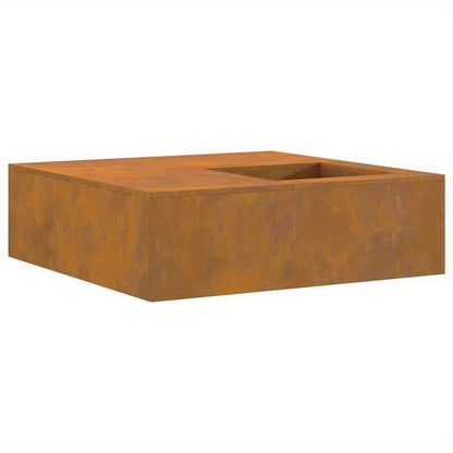 Vuurschaal – Vuurkorf – Tuinhaard – Sfeerhaard – Buitenhaard – Robuust Cortenstaal – Inclusief Houtopslag 100x100x30 cm