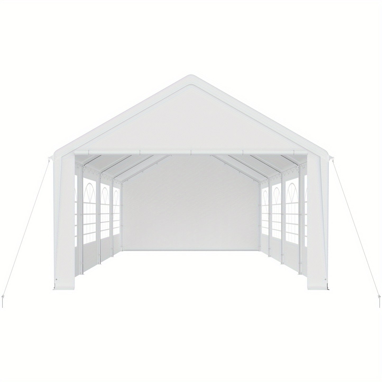 4x8m Large White Outdoor Party Tent with PE Roof & Side Panels/Windows - Heavy-Duty Galvanized Frame Wedding/Garden Event Canopy, -Free Assembly, Semi-Permanent Event Suitable for Weddings, Parties, BBQs