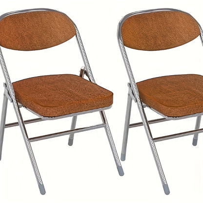 Eetkamerstoel – Stoel – Kuipstoel – Vergaderstoel – Kantoorstoel – Corduroy Bekleding – Stapelbaar & Direct Gebruiksklaar – Set van 2 - Bruin