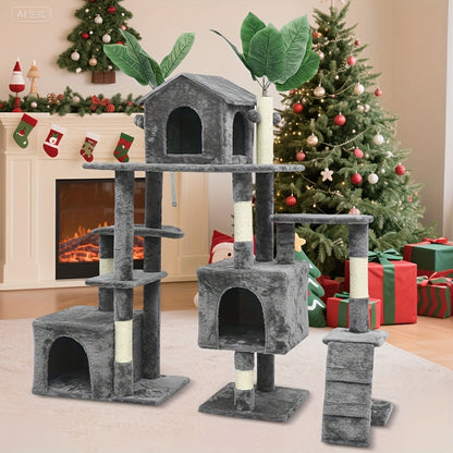 Krabpaal – Kattenboom – Kattenmeubel – Klimpaal – Krabmeubel – 150 cm Hoog – Houten Frame Met Zachte Bekleding - QUORE