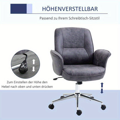 Bureaustoel – Office Chair – Ergonomische Stoel – Draaistoel – Bureaustoel – XXL Formaat – Met Schommelfunctie – Verstelbaar – Tot 120 kg – Grijs