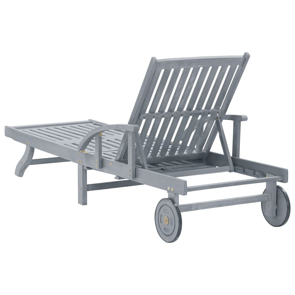 Houten Ligstoel – Houten Tuinstoel – Ligbed – Relaxstoel – Verstelbare Rugleuning – Acaciahout – Inclusief Kussen