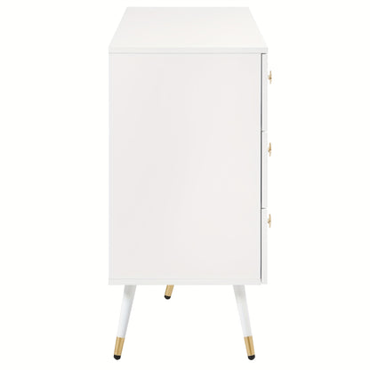 Dressoir – Sideboard – Ladekast – Opbergkast – Kast – Wit – 6 Laden – 120x40x80 cm – MDF & Hardhout – Vloermontage