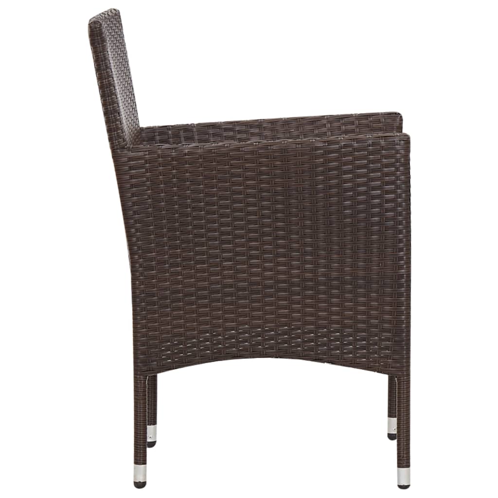Poly Rattan Tuinset – Garden Set – Loungeset – Balkonmeubilair – Terrasmeubilair – Weerbestendig Polyethyleen Rattan – Comfortabele Afneembare Kussens – Bruin