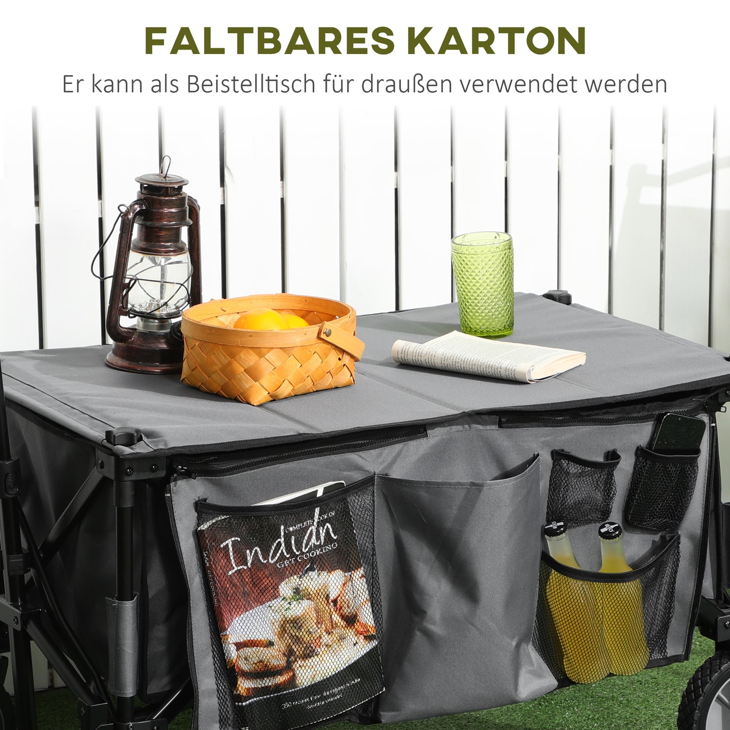 Kast – Opbergkast – Houten Kast – Tuinkast – Buitenkast – Dubbele Deuren – Weerbestendig Hout – 2 Schappen – Grijs – 74 x 43 x 88 cm