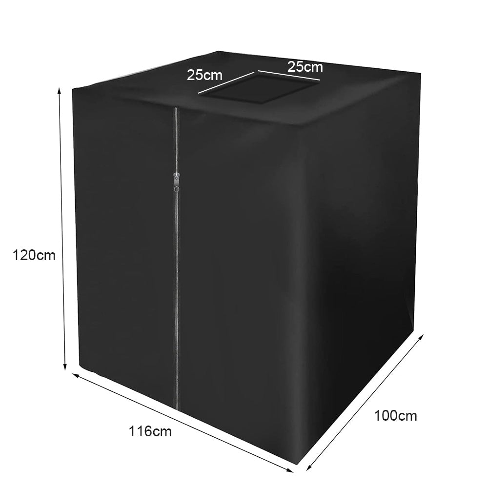 1pc IBC Tankhoes / Buitenemmer Cover – Zwart/Groen, Geschikt voor 600L & 1000L Vaten, Met Rits & Elastisch Koord