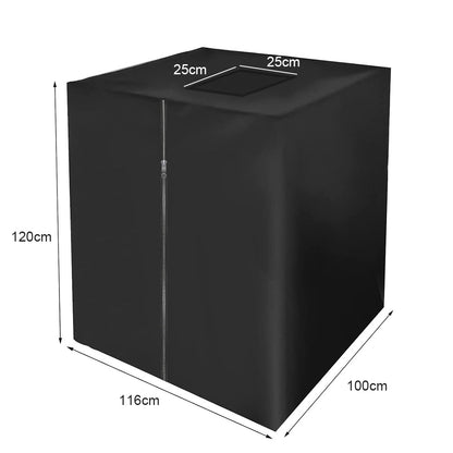 1pc IBC Tankhoes / Buitenemmer Cover – Zwart/Groen, Geschikt voor 600L & 1000L Vaten, Met Rits & Elastisch Koord