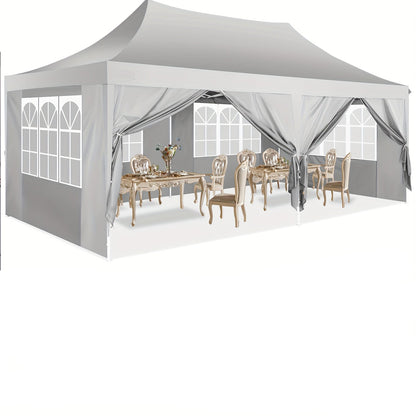 Pop-up Tent – Vouwtent – Zonnezeil – Kampeertent – Partytent – 3,05x6,1 Meter – 6 Verwijderbare Zijwanden – Verstelbare Hoogte