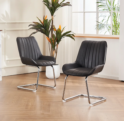 Stoelen – Eetkamerstoelen – Keukenstoelen – Woonkamerstoelen – Zwarte Stoelen – Kunstleer Bekleding – Comfortabele Schuimvulling