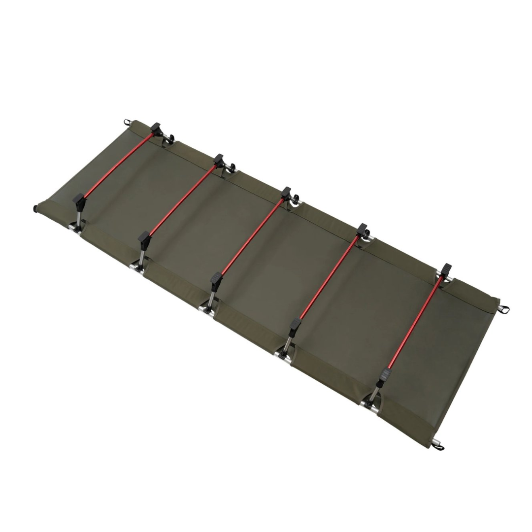 Opvouwbaar Campingbed met Draagtas – Inklapbaar Veldbed & Ligbed – 190x65x15 cm – Lichtgewicht Kampeerbed – Stevig Klapbed – Legergroen – Voor Outdoor & Vakantie