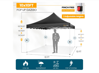 Partytent – Paviljoen – Tuintent – Feesttent – Easy-up – 3x3 meter – Waterdicht – Versterkt Frame