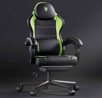Gamingstoel – Bureaustoel – Desk Chair – Zitzak – Game Chair – Ergonomisch Design – Draagkracht 136 kg – Voetensteun – Groen