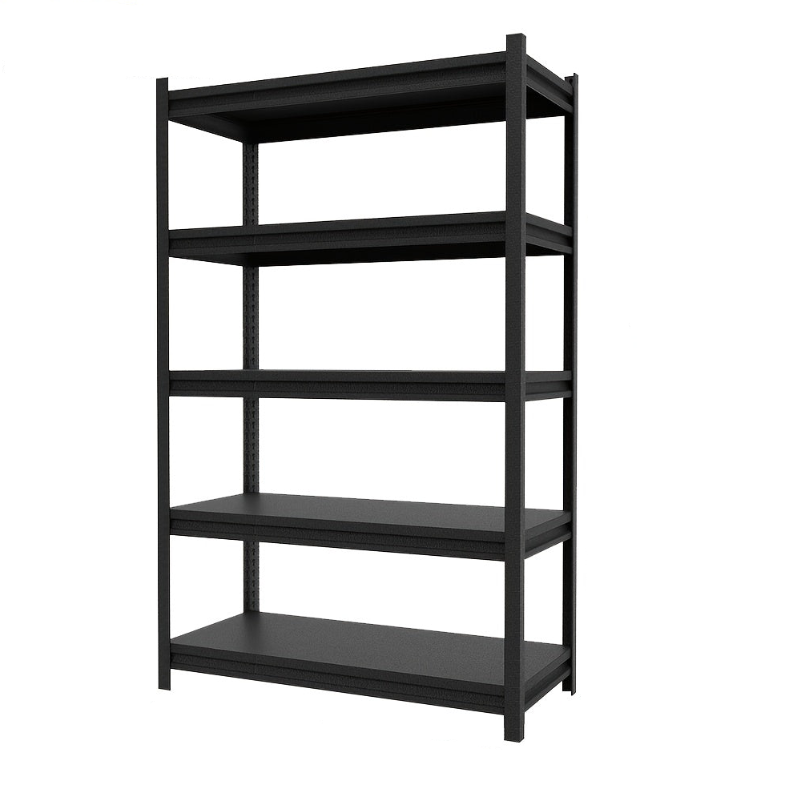 Stalen Schap – Opbergkast – Opslagrek – Stellingkast – Werkplaatsrek – 5 Laags – Zwart Koolstofstaal – Hoog Draagvermogen 198x120x50 cm