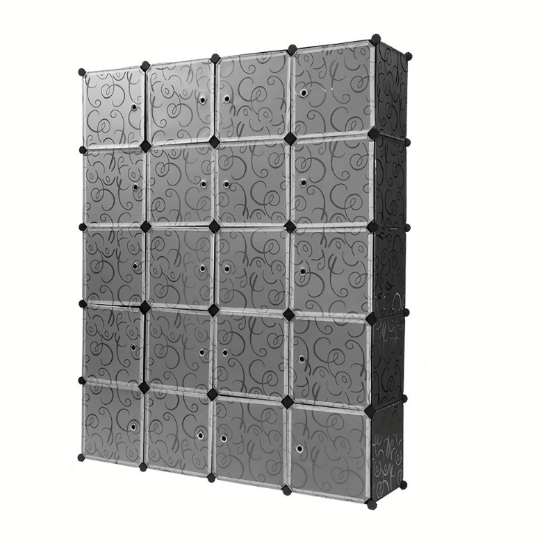 Opbergkast – Opbergrek – Stellingkast – Opbergmeubel – Opbergsysteem – 20-vaks Modulair – Duurzaam Kunststof – 183x147x37 cm – Eenvoudige Montage – Ruimtebesparend Design