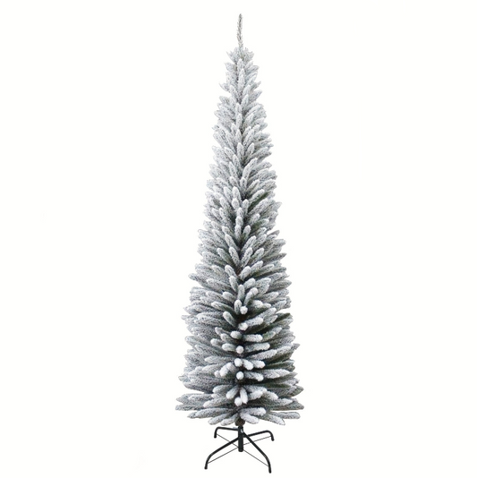 Kerstboom – Kunstkerstboom – Kunstboom – Dennenboom – Flocked Boom – 180 cm Hoog – 550 PVC Takken – Met Stevige Metalen Standaard