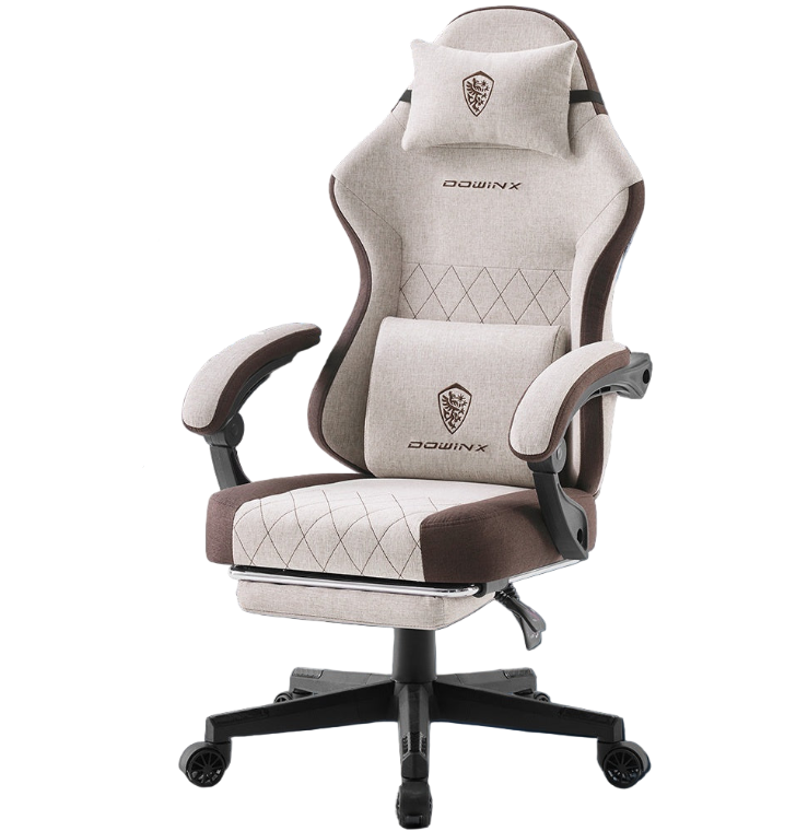 Bureaustoel – Ergonomische Stoel – Kantoorstoel – Gamestoel – Draaistoel – Verstelbare Hoogte – Lendensteun Met Hoofdsteun – Stevig Metalen Frame – Comfortabele Ademend Stof