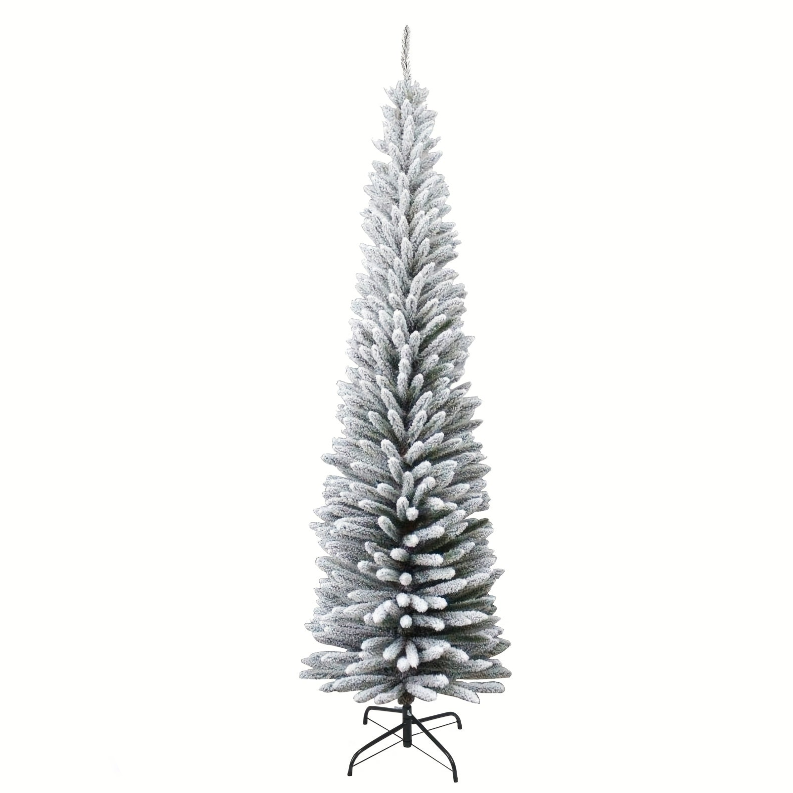 kunstkerstboom – kunstboom – nepkerstboom – dennenboom – herfstboom – 210 cm – hoogwaardige flocking – stevige metalen poten