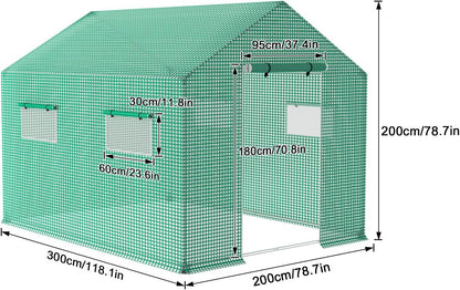 Kweekkas – Plantenkas – Tuinkas – Serre – Groentekas – 3 x 2 x 2 Meter – Gegalvaniseerd Stalen Frame – UV- en Vorstbestendige Folie