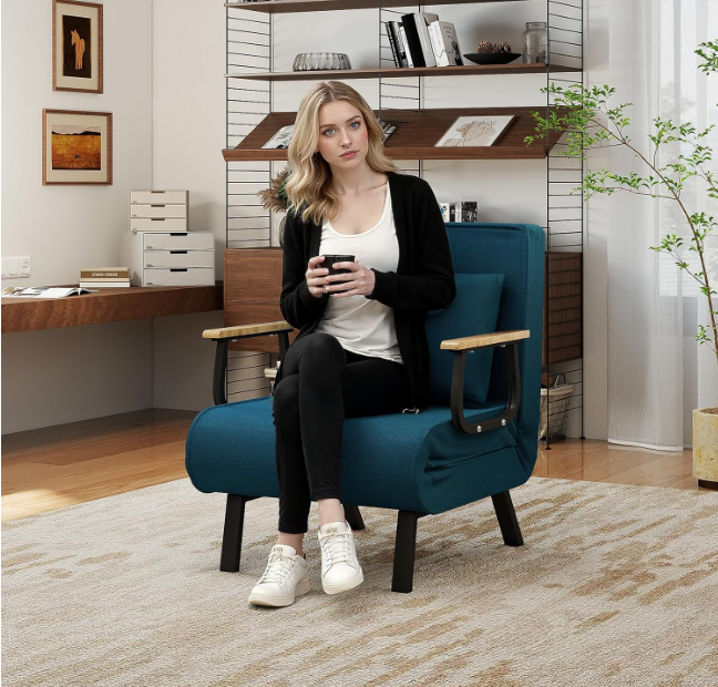 Vouwbed – Opklapbed – Logeerbed – Plooibed – Sofa Bed – Met Houten Handgrepen – Comfortabel Memory Foam Matras – Ruimtebesparend Multifunctioneel