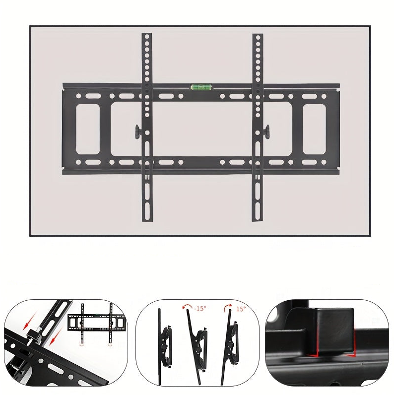 TV Beugel – Muurbeugel – Wandsteun – Ophangsysteem – TV Mount – Verstelbaar In Hoogte – Kantelbaar – Staal – Tot 50 kg – Geschikt Voor 32-75 Inch