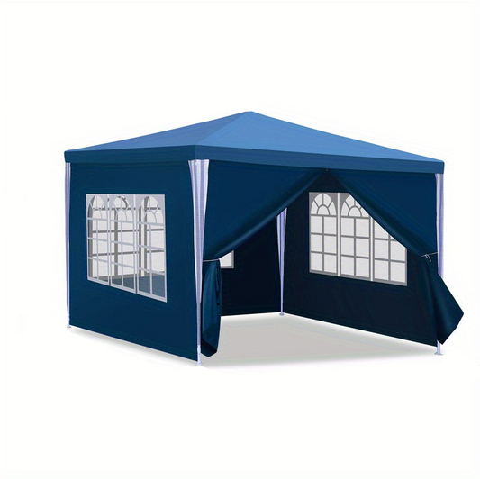 Partytent – Evenemententent – Tuinpaviljoen – Buitentent – Gazebo – 3x3m Stevig Stalen Frame – Waterafstotend PE Dak – Blauw