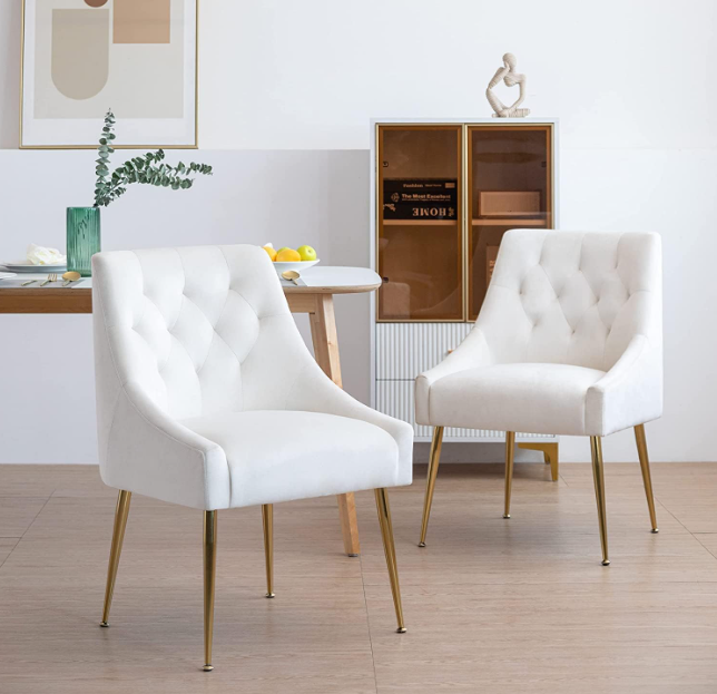 Fauteuil – Stoel – Relaxfauteuil – Loungestoel – Woonkamerstoel – Set van 2 – Mid-Century Velvet Bekleding – Verstelbare Rugleuning & Armleuning – Metalen Poten – Zachte, Makkelijk Schoon Te Maken Stoffering