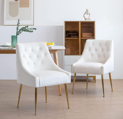 Fauteuil – Stoel – Relaxfauteuil – Loungestoel – Woonkamerstoel – Set van 2 – Mid-Century Velvet Bekleding – Verstelbare Rugleuning & Armleuning – Metalen Poten – Zachte, Makkelijk Schoon Te Maken Stoffering