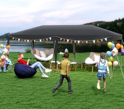 Partytent – Tuinpaviljoen – Feesttent – Opvouwbare Tent – Overkapping – 3x6 Meter – Verstelbare Hoogte 2,4-2,6m – Stevig Met Weerbestendig Frame