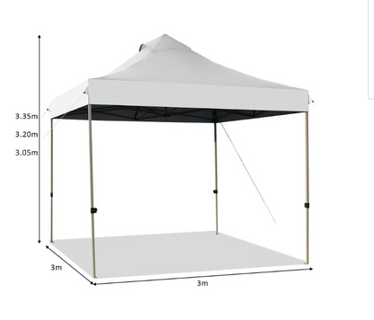 Partytent – Paviljoen – Tuintent – Feesttent – Opvouwbare Tent – 3x3 m – Waterdicht – UV Bescherming 50+ – Stevig Frame – Winterbestendig – Wit