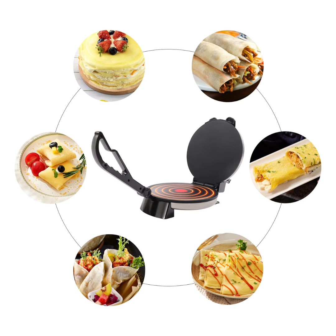 Pannenkoeken Maker - Roti Maker - Elektrische Chapati Maker - RVS - Persmachine Voor Indiase Stijl Chapati - Tortilla, Roti