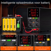 Lab Voeding - DC Bench Voeding - Regelbare Voeding - Voeding - - Functie Generator - 30V - 10A - 220V - Voeding Spanningsregelaar - met Intelligente Oplaad Modus - Zwart