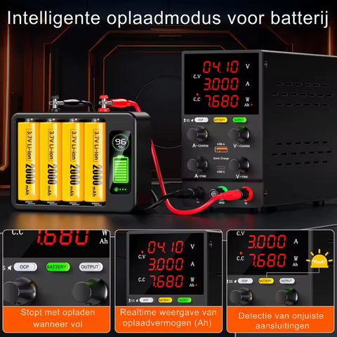 Lab Voeding - DC Bench Voeding - Regelbare Voeding - Voeding - - Functie Generator - 30V - 10A - 220V - Voeding Spanningsregelaar - met Intelligente Oplaad Modus - Zwart