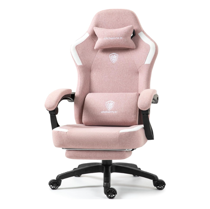 Gamingstoel Ergonomisch – Bureaustoel Office – Zwart – Met Verstelbare Voetsteun – Rugleuning En Hoofdsteun – Ademend Mesh – Max. Draagkracht 136 KG