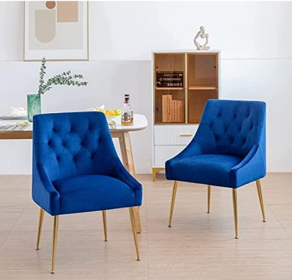 Bureaustoel – Stoel – Fauteuil – Zithoekstoel – Kantoorstoel – Set Van 2 – Velvet Bekleding – Verstelbare Rugleuning & Armleuningen – Metalen Poten – Comfortabele Gewatteerde Zitting – Gemakkelijk Schoon Te Maken – Grijs, Roze, Groen
