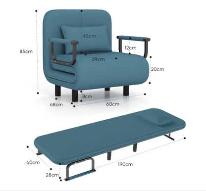 Slaapbank – Bedbank – Sofa Bed – Logeerbed – Klapbank – Compact Design – Memory Foam Matras – Afneembare Wasbare Stoffering – Metalen Frame – Uitklapbaar Telescopisch Mechanisme – Zwart – Multifunctioneel