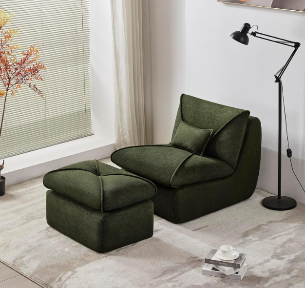 Fauteuil – Relaxstoel – Loungefauteuil – Leunstoel – Zetel – Ergonomisch Comfort – Lichtgewicht Chenillestof