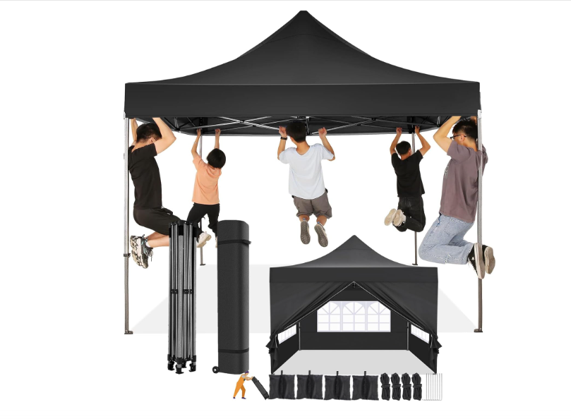 Partytent – Paviljoen – Feesttent – Tuintent – Opvouwbare Tent – 3,05x3,05 m – 4 Zijwanden & Draagtas Met Wieltjes