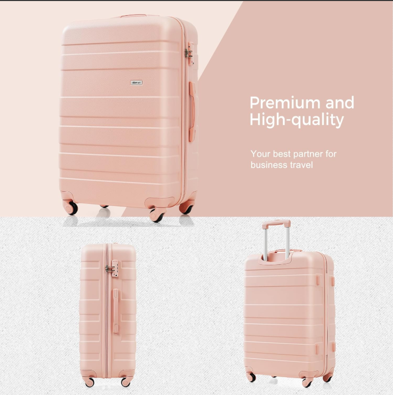 Kofferset – Reiskoffer – Trolley – Bagage – Handbagage – ABS Harde Shell – 3-Delig M-L-XL – 4 Zwenkwielen – Combinatieslot – Lichtgewicht