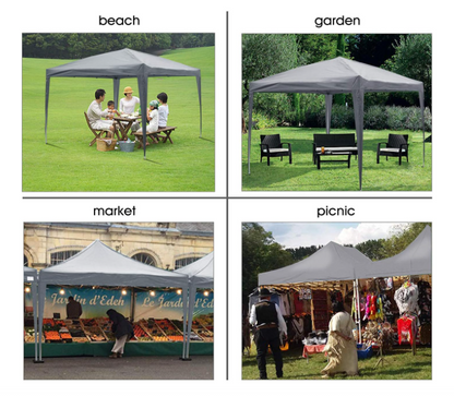 Partytent – Pop-up Tent – Paviljoen – Feesttent – Tuintent – Waterdicht – 3,05x3,05 m – Hoogte Verstelbaar – Met Afneembare Zijwanden