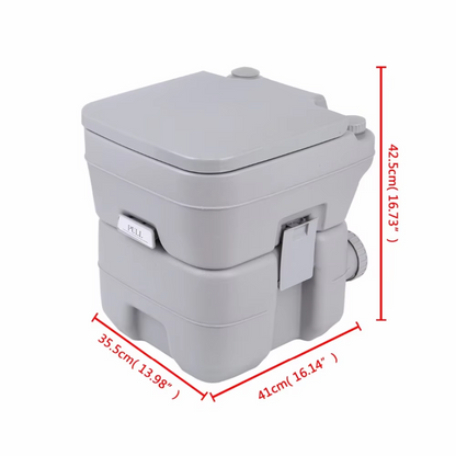 Draagbaar Campingtoilet – Chemisch Toilet 20L – Met Dubbel Spoelsysteem – Voor Caravan, Camper of Tent – Tot 130 kg Draagvermogen – Te Gebruiken met of zonder Chemicaliën