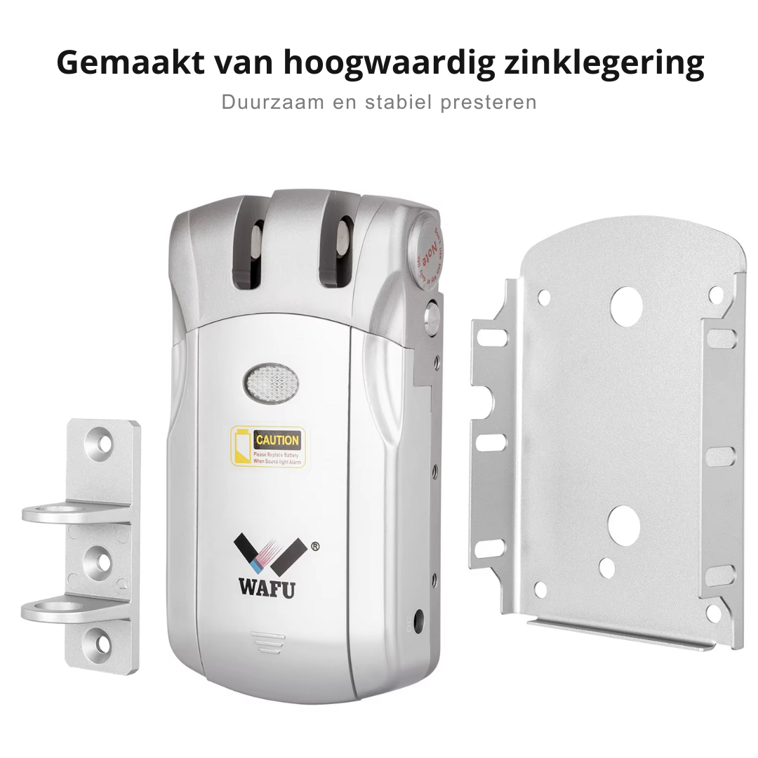 Slank Deurslot - Slim Deurslot - Smart Lock - Smart Door Lock - Elektrisch Deurslot - Elektronisch Draadloos Sleutelloos - Dealbolt Slot - Afstandsbediening - Alleen slot - Zinklegering - Zilver - QUORE