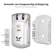 Slank Deurslot - Slim Deurslot - Smart Lock - Smart Door Lock - Elektrisch Deurslot - Elektronisch Draadloos Sleutelloos - Dealbolt Slot - Afstandsbediening - Alleen slot - Zinklegering - Zilver