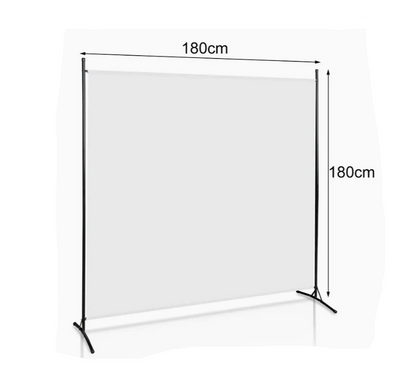 Kamerscherm – Scheidingswand – Roomdivider – Paravent – Privacy Scherm – Opvouwbaar – Lichtgewicht – 180x180 cm – Metaal & Polyester – Beige