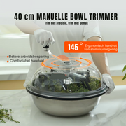 Leaf Trimmer - Rotary Mowers - Cordless - Manual Top Trimmer - with Stainless Steel Blades - for Twisted Spin Cut Clear Dome - Silver