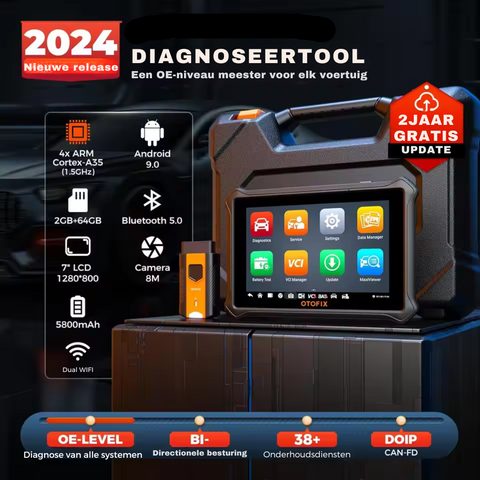 OBD2 Scanner - Diagnosecomputer - Storing Verwijderen - Uitleesapparatuur Auto - Diagnose Auto - Autodiagnosetool - Volledige systeemdiagnose - Globale Versie - Zwart