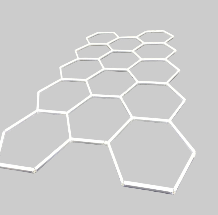 Garagelamp – Garageverlichting – Werkplaatslamp – Industriële Lamp – LED Plafondlamp – 720W 86400LM – Hexagon & Rechthoek Frame – Hardwired 220-240V