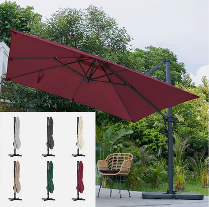 Parasol – Tuinparasol – Zweefparasol – Balkonparasol – Stokparasol – 3x3 m Kantelbaar – Aluminium Frame – Offset Ontwerp – Beige